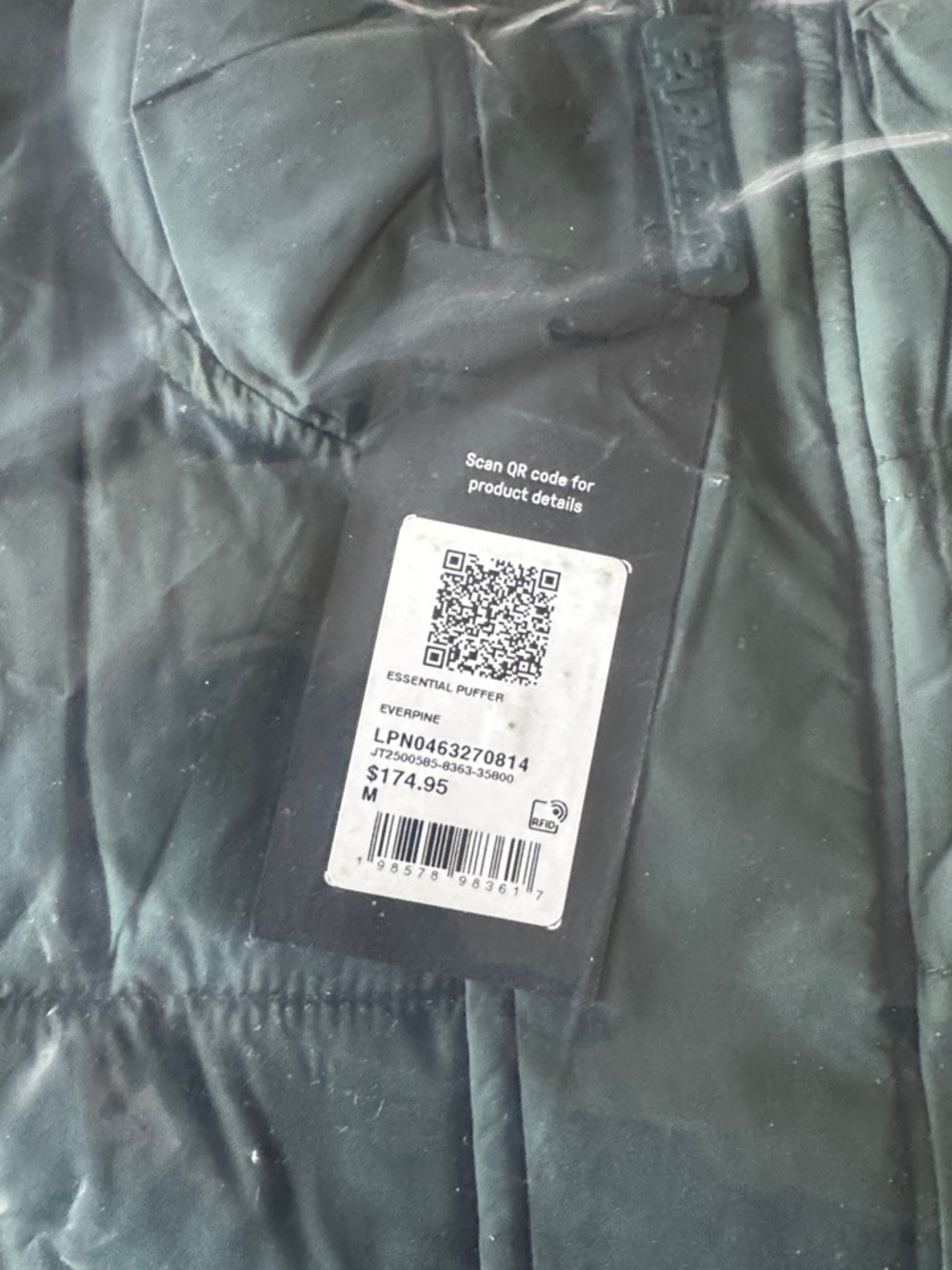 Fabletics Deep Forest Green Essential Puffer Jacket View 4
